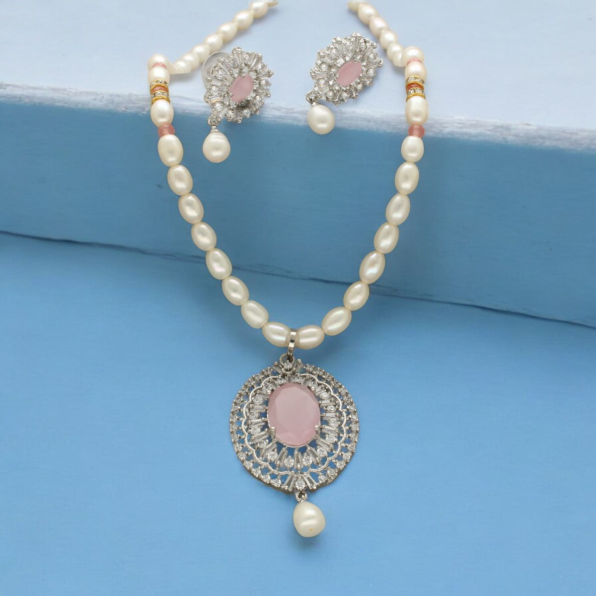 J Pearls Celestial Charm Pearl Necklace Set - Distacart