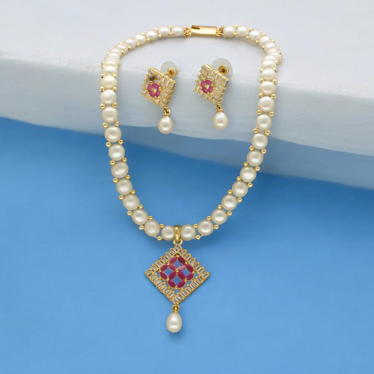 J Pearls Tanvi Pearl Necklace Set - Distacart