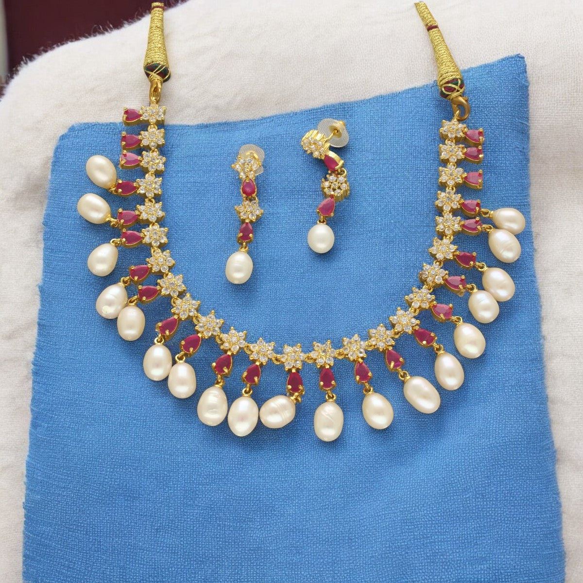 J Pearls Ekaaksh Pearl Necklace Set - Distacart