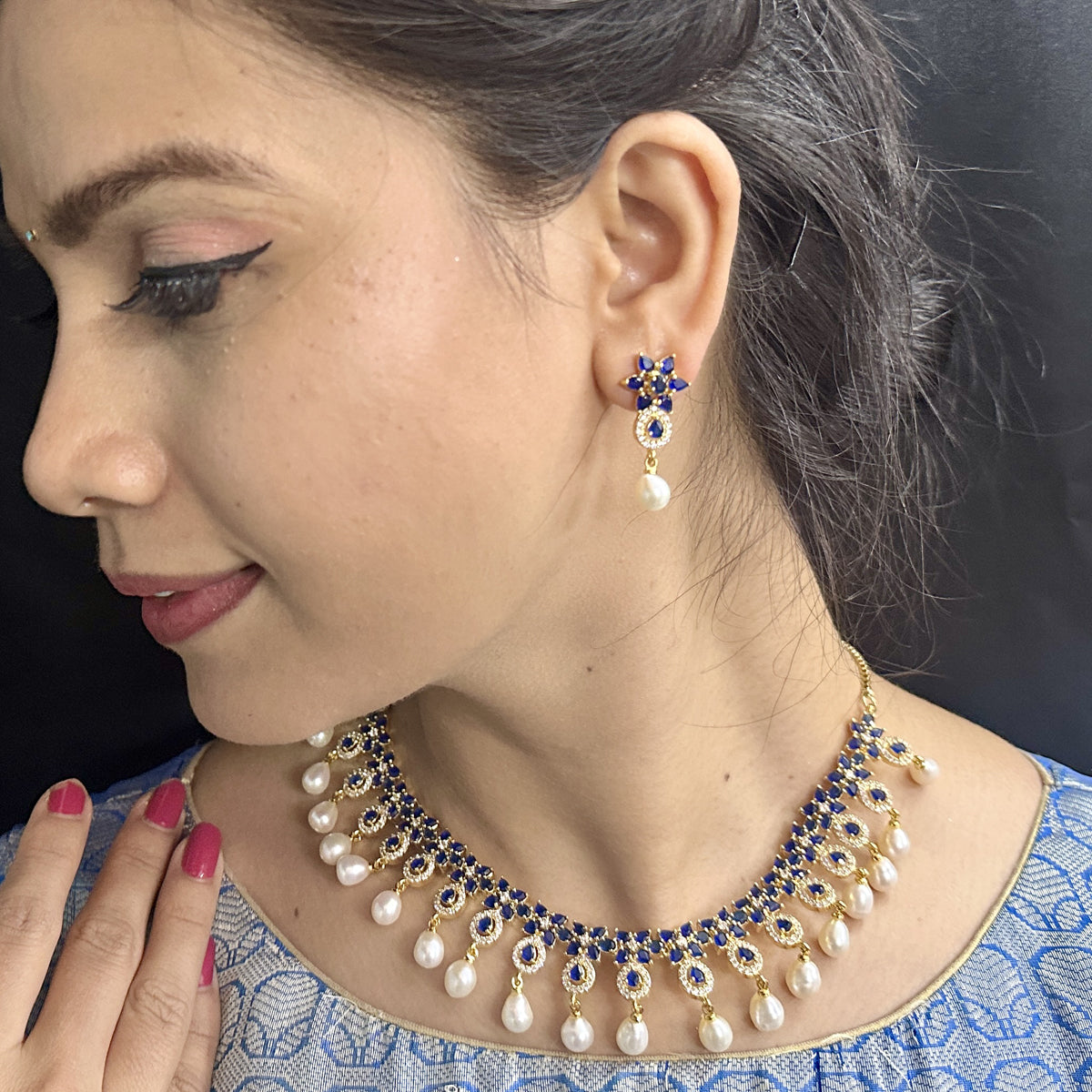 J Pearls Roshan Pearl Necklace Set - Distacart