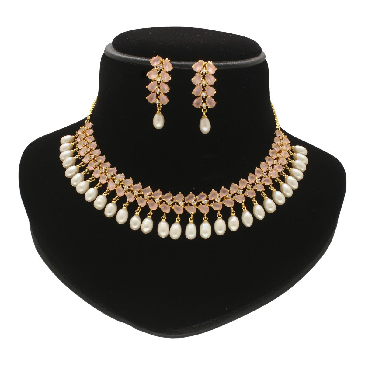 J Pearls Seraphic Sparkle Pearl Necklace Set - Distacart