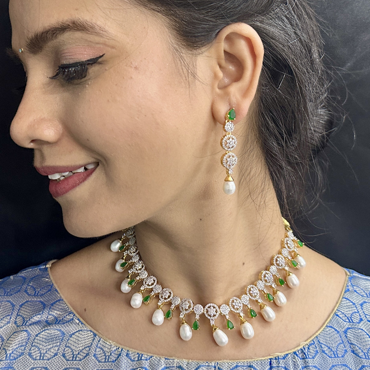 J Pearls Gitan Pearl Necklace Set - Distacart