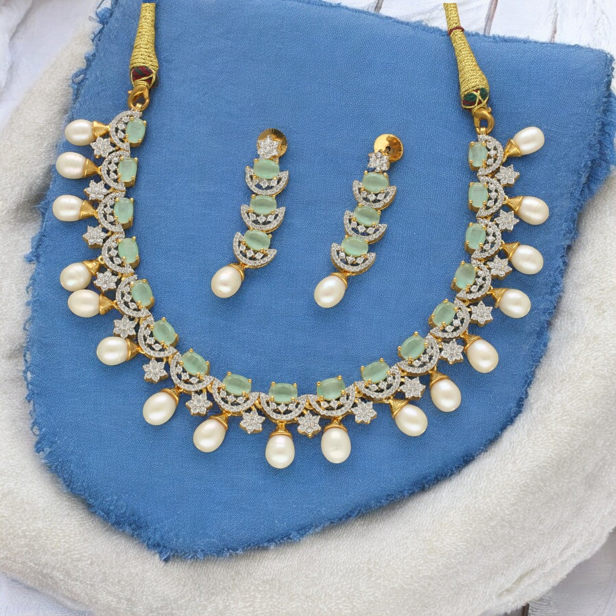 J Pearls Aurora Adornments Pearl Necklace Set - Distacart