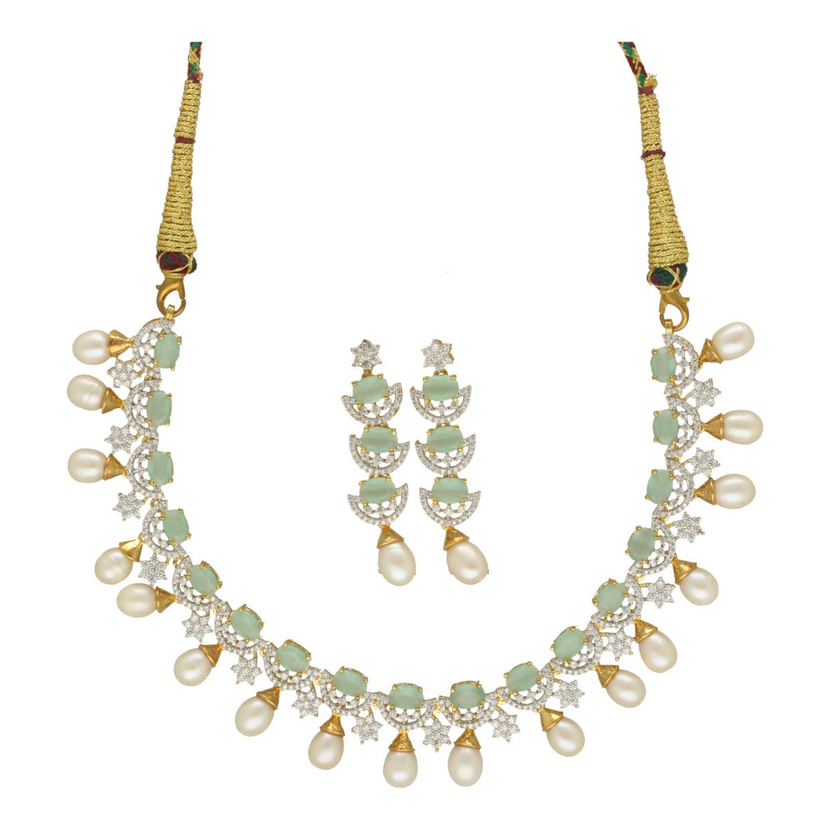 J Pearls Aurora Adornments Pearl Necklace Set - Distacart