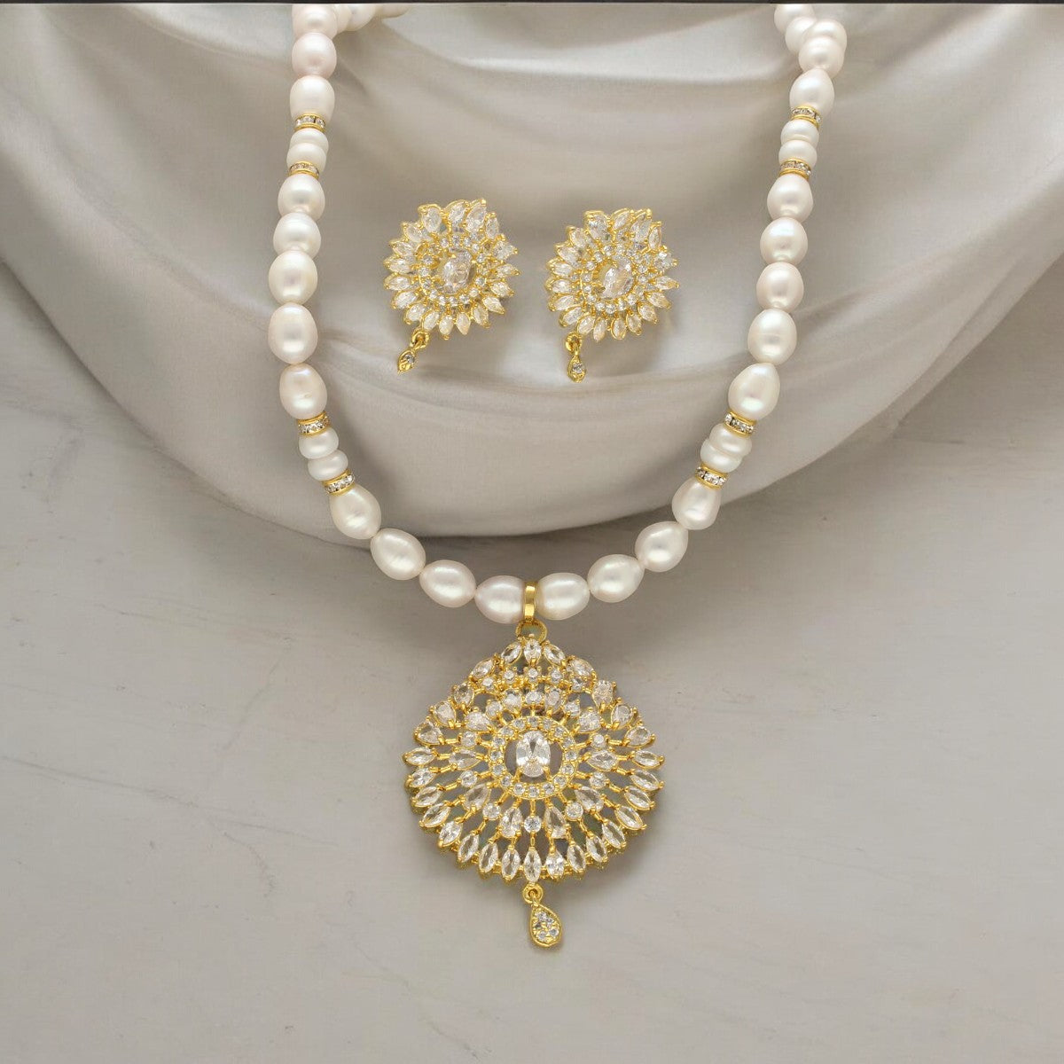 J Pearls Quasar Mystique Pearl Necklace Set - Distacart