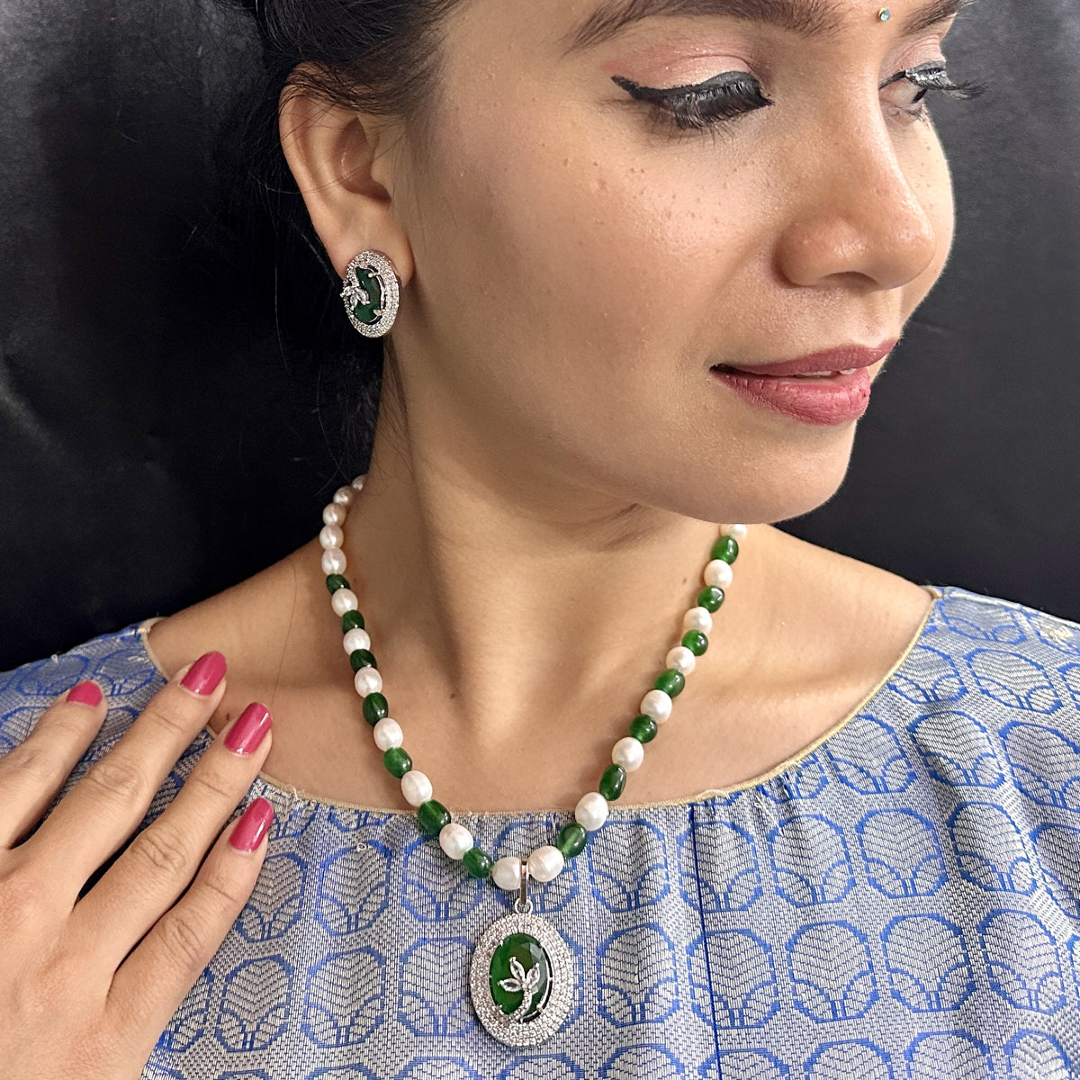 J Pearls Aurora Bliss Pearl Necklace Set - Distacart