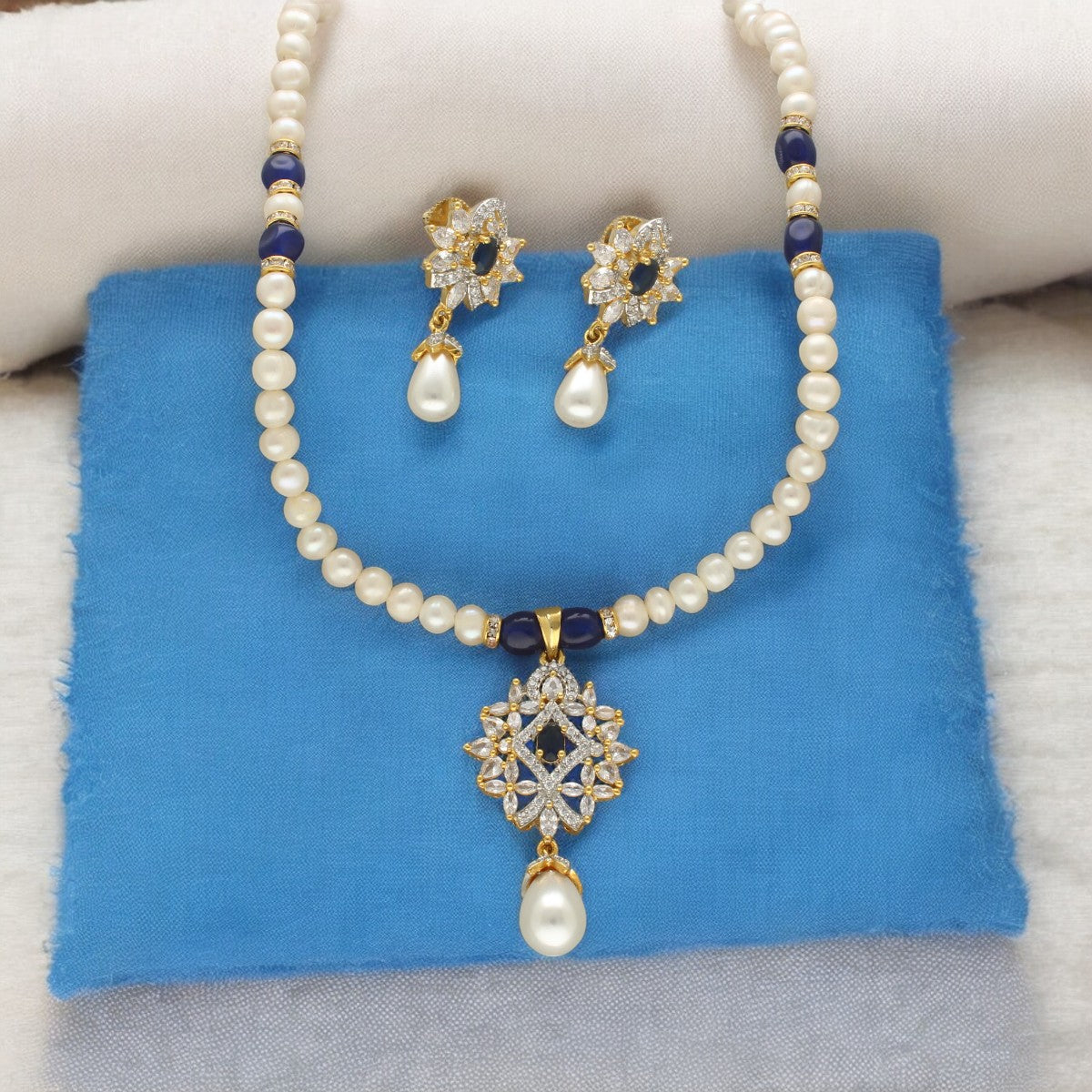 J Pearls Kaya Pearl Necklace Set - Distacart