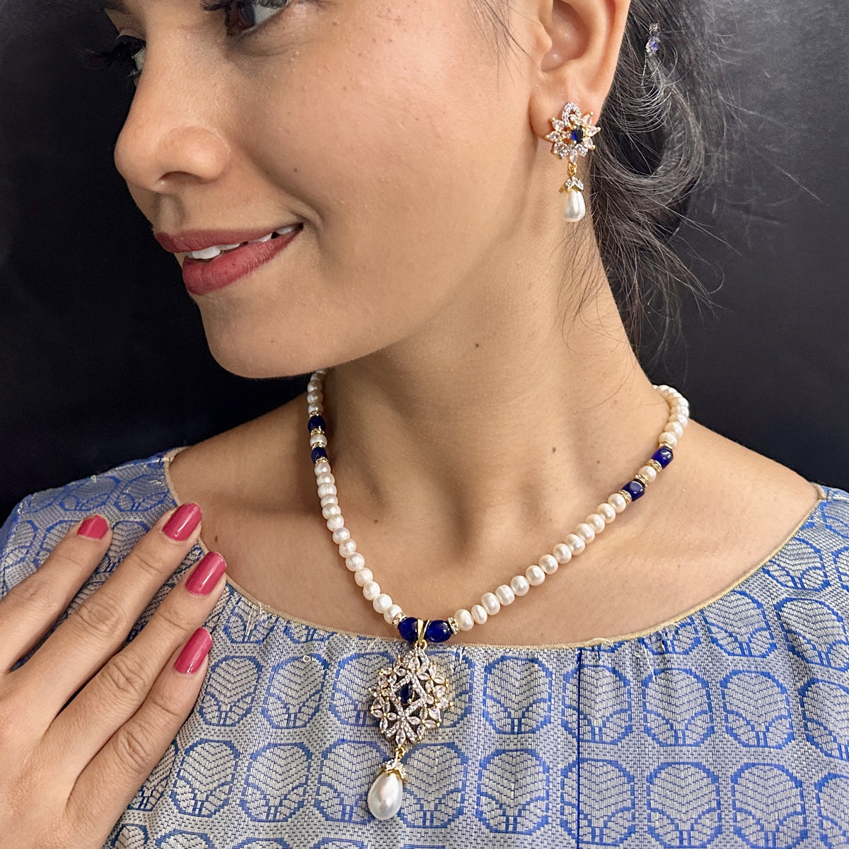 J Pearls Kaya Pearl Necklace Set - Distacart