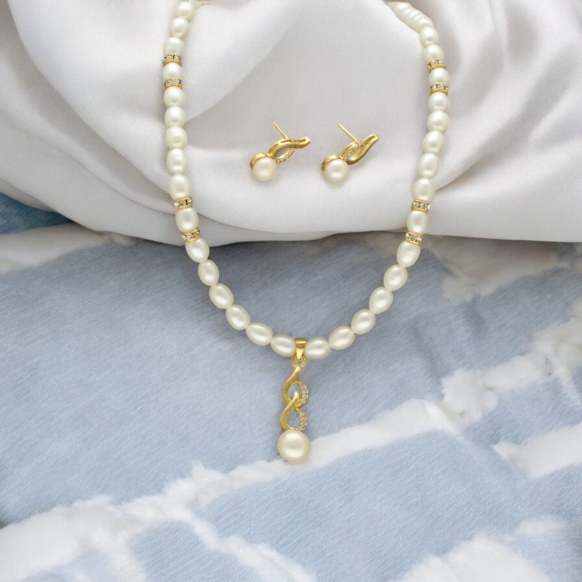 J Pearls Sani Pearl Necklace Set - Distacart
