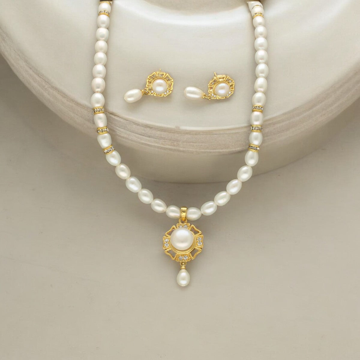 J Pearls Pearlescent Pearl Necklace Set - Distacart