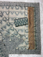 Thumbnail for Evanik Grey Kashmiri Style Digital Printed Saree With Unstitched Blouse - Distacart