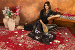 Thumbnail for Lorenvalley Fashion Black Roman Silk Embroidery Sequins with Hand work Kurta Pant Dupatta