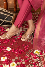 Thumbnail for Lorenvalley Fashion Gajari Roman Silk Embroidery Sequins with Hand work Kurta Pant Dupatta
