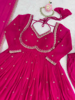 Thumbnail for Evanik Ranipink Faux Georgette With Embroidered Sequence Work Anarkali Suit