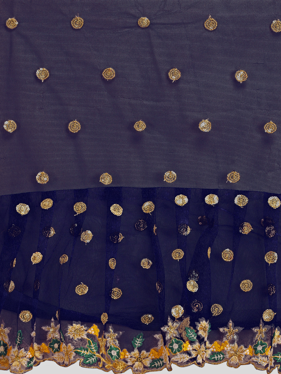 Lorenvalley Fashion Blue Butterfly Net Ruffle Saree with Fancy Sequence work & Blouse - Distacart