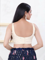Thumbnail for Joban Fashion Off-White Gajji Silk Sleeveless Back Open Blouse