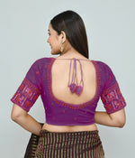Thumbnail for Joban Fashion Women's Purple Embroidered Stitched Blouse