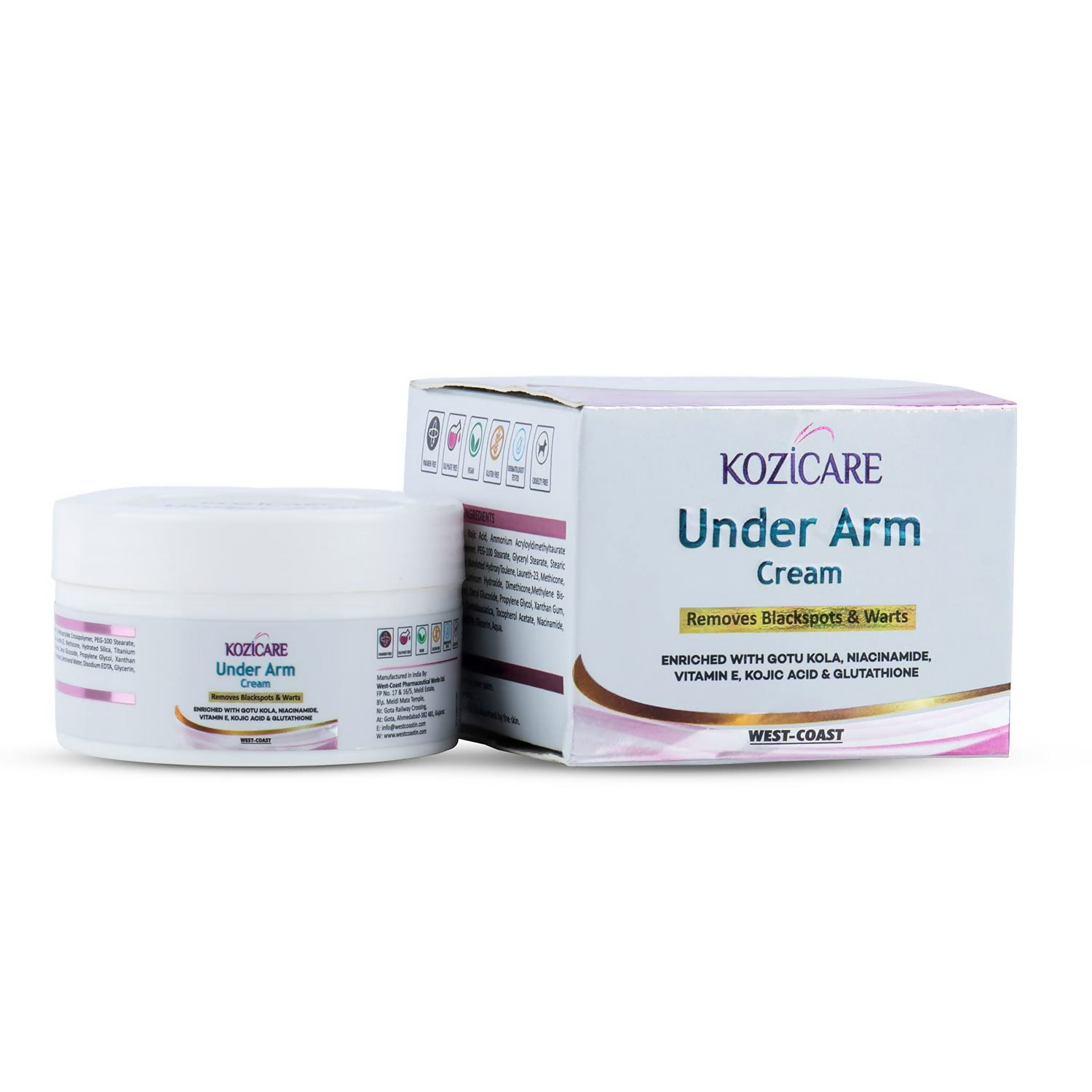 Healthvit Kozicare Under Arm Cream For Remove Black Spots & Warts - Distacart