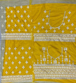 Thumbnail for Jyoti Fashion Women's Yellow Net Patterned Thread Embroidered with Sequins Wedding Lehenga Choli - Distacart