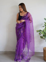 Thumbnail for Anouk Floral Printed Organza Saree