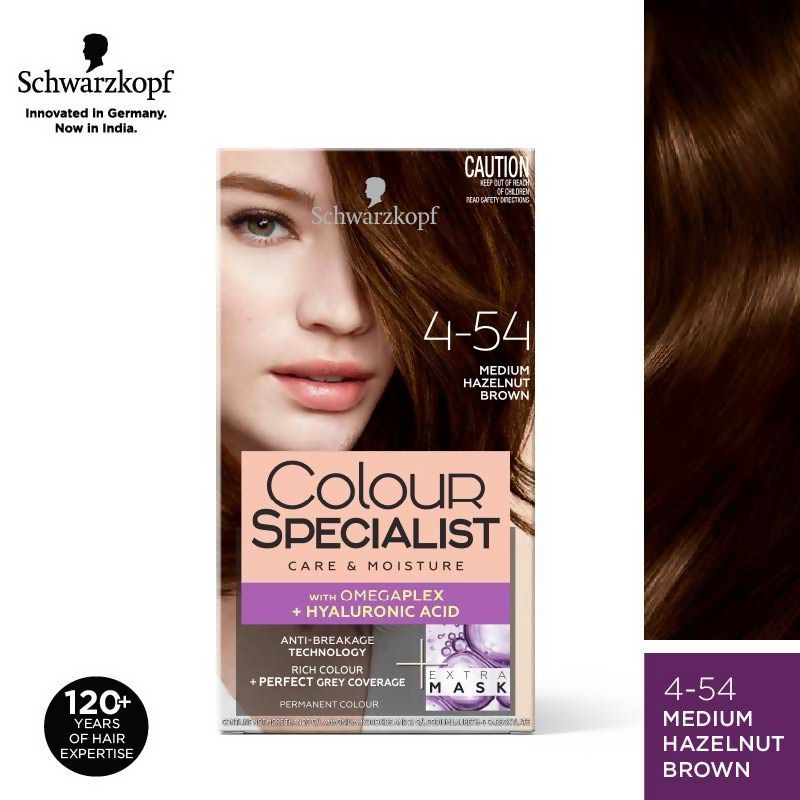 Schwarzkopf Colour Specialist Permanent Hair Colour - 4.54 Medium Hazelnut Brown - Distacart