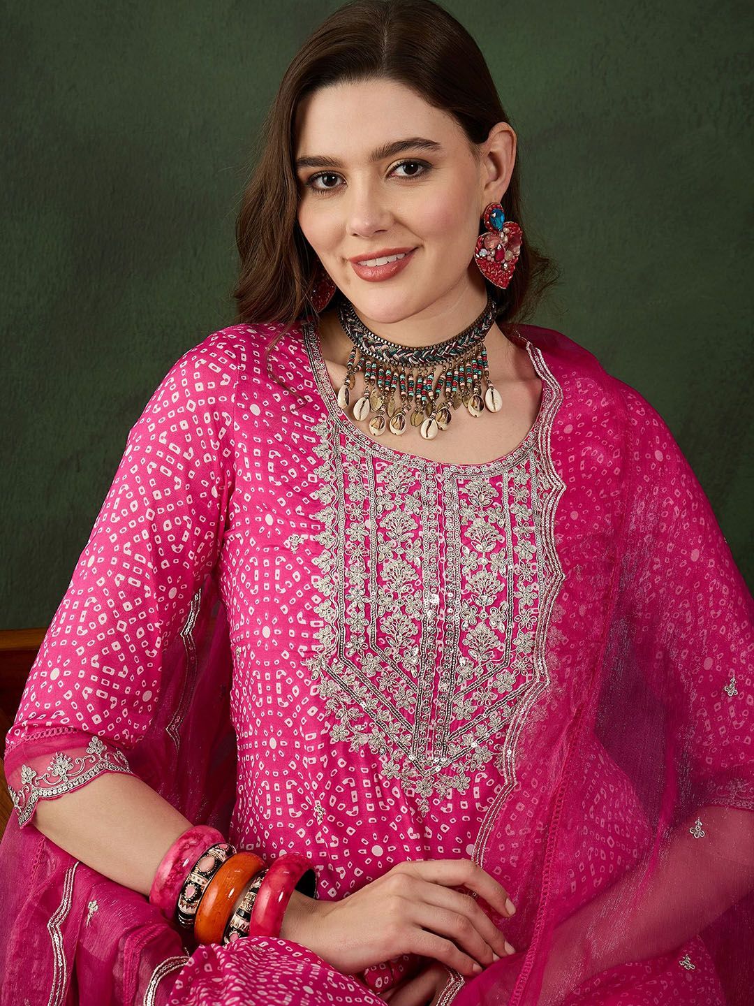 Sangria Embroidered Kurta & Trouser With Dupatta - Distacart