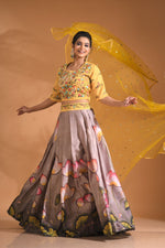 Thumbnail for Morchari Crop Top With Net Dupatta - Multicolour