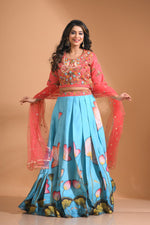 Thumbnail for Morchari Crop Top With Net Dupatta - Multicolour