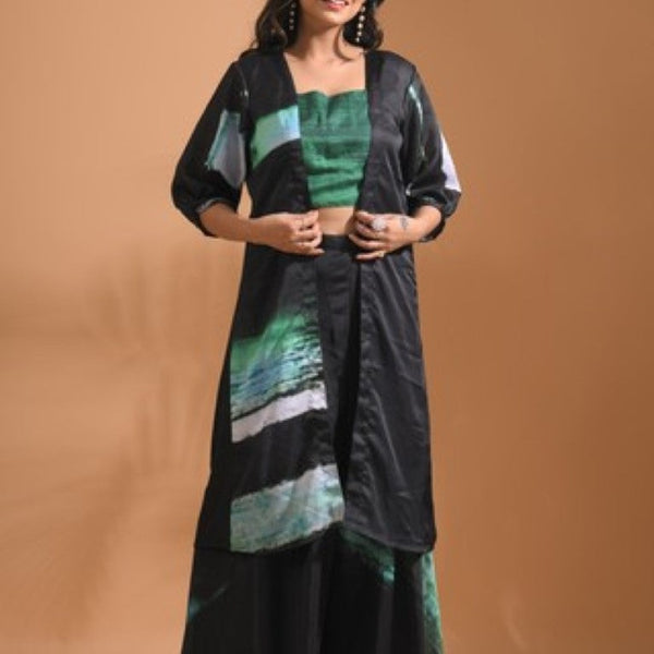 Morchari Palazzo Set Hand Embroidery - Multi - Distacart