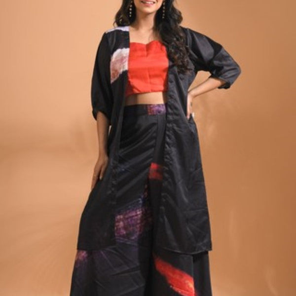 Morchari Palazzo Set Hand Embroidery - Multi - Distacart