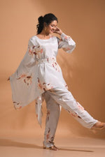 Thumbnail for Morchari Kaftan Set With Hand Embroidery - Multicolour