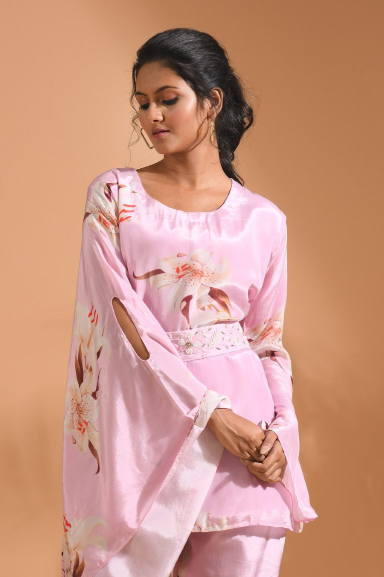 Morchari Kaftan Set With Hand Embroidery - Multicolour