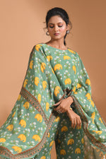Thumbnail for Morchari Kaftan Set With Hand Embroidery - Green