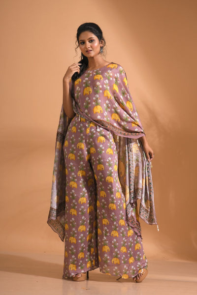 Morchari Kaftan Set With Hand Embroidery - Multi - Distacart