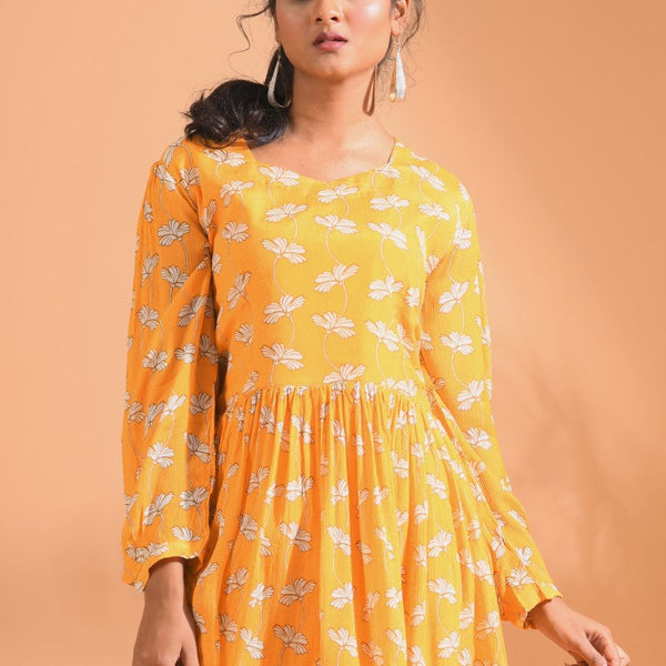 Morchari Sharara Top Set With Dupatta - Yellow - Distacart