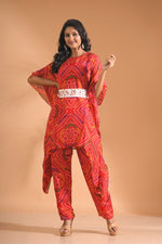 Thumbnail for Morchari Kaftan Set With Embroidery - Red