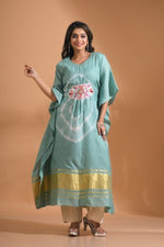 Thumbnail for Morchari Kaftan Set With Embroidery - Light Green