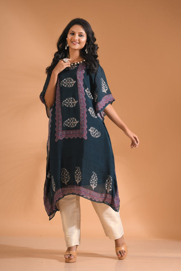 Morchari Co Ord Set With Hand Embroidery - Blue