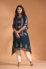Thumbnail for Morchari Co Ord Set With Hand Embroidery - Blue