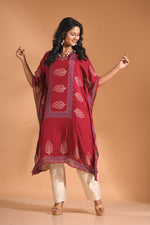Thumbnail for Morchari Co Ord Set With Hand Embroidery - Maroon