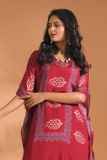 Thumbnail for Morchari Co Ord Set With Hand Embroidery - Maroon