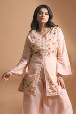 Thumbnail for Morchari Co Ord Set With Hand Embroidery - Cream