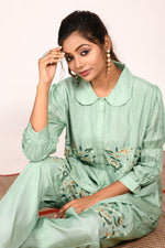 Thumbnail for Morchari Co Ord Set With Hand Embroidery - Green - Distacart