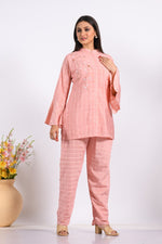 Thumbnail for Morchari Co Ord Set With Hand Embroidery - Peach