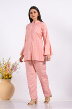 Thumbnail for Morchari Co Ord Set With Hand Embroidery - Peach