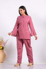 Thumbnail for Morchari Co Ord Set With Hand Embroidery - Peach