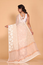 Thumbnail for Morchari Orzanga Stripe Embroidery Saree - Beige - Distacart