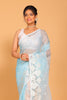 Morchari Orzanga Stripe Embroidery Saree - Green - Distacart
