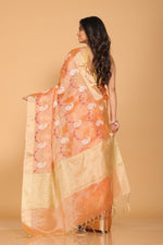 Thumbnail for Morchari Kota Zari Embroidery Saree - Peach - Distacart