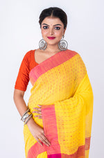 Thumbnail for Morchari Bengal Handloom Cotton Linen Saree - Multicolor - Distacart